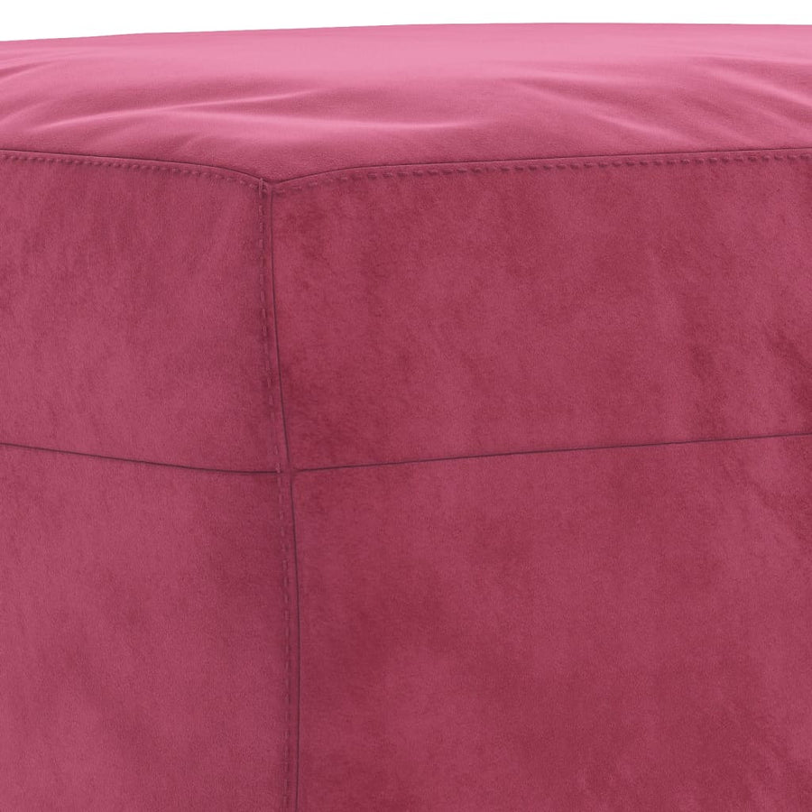 Voetenbank Fluweel 70 x 55 x 41 cm Wijnrood