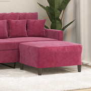 Footstool 70x55x41 cm velvet wine red