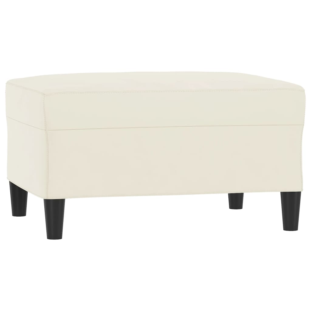 Voetenbank 70X55X41 Cm Fluweel Crèmekleurig