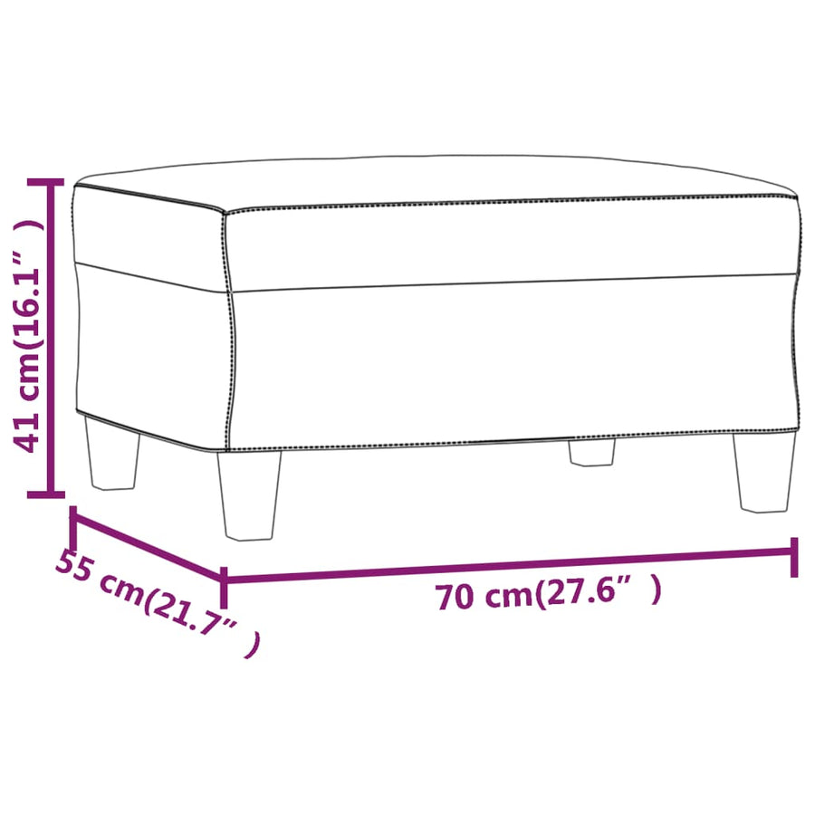 Voetenbank Stof 1 70 x 55 x 41 cm Donkergrijs