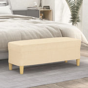 Bankje 100x35x41 cm stof crème