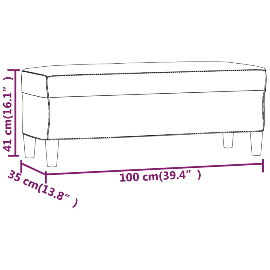 Bankje 100X35X41 Cm Stof Lichtgeel 100 x 35 x 41 cm