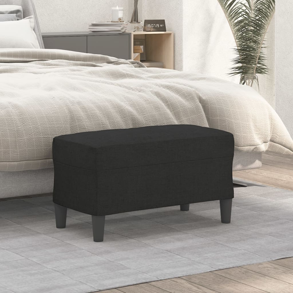 Bankje 70x35x41 cm stof zwart