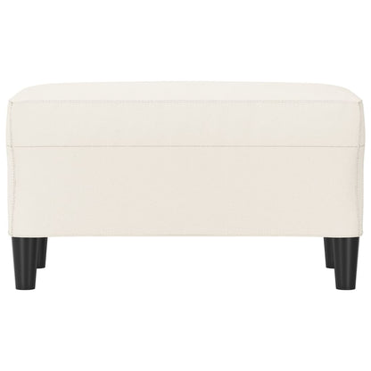 Bankje 70x35x41 cm kunstleer crèmekleurig