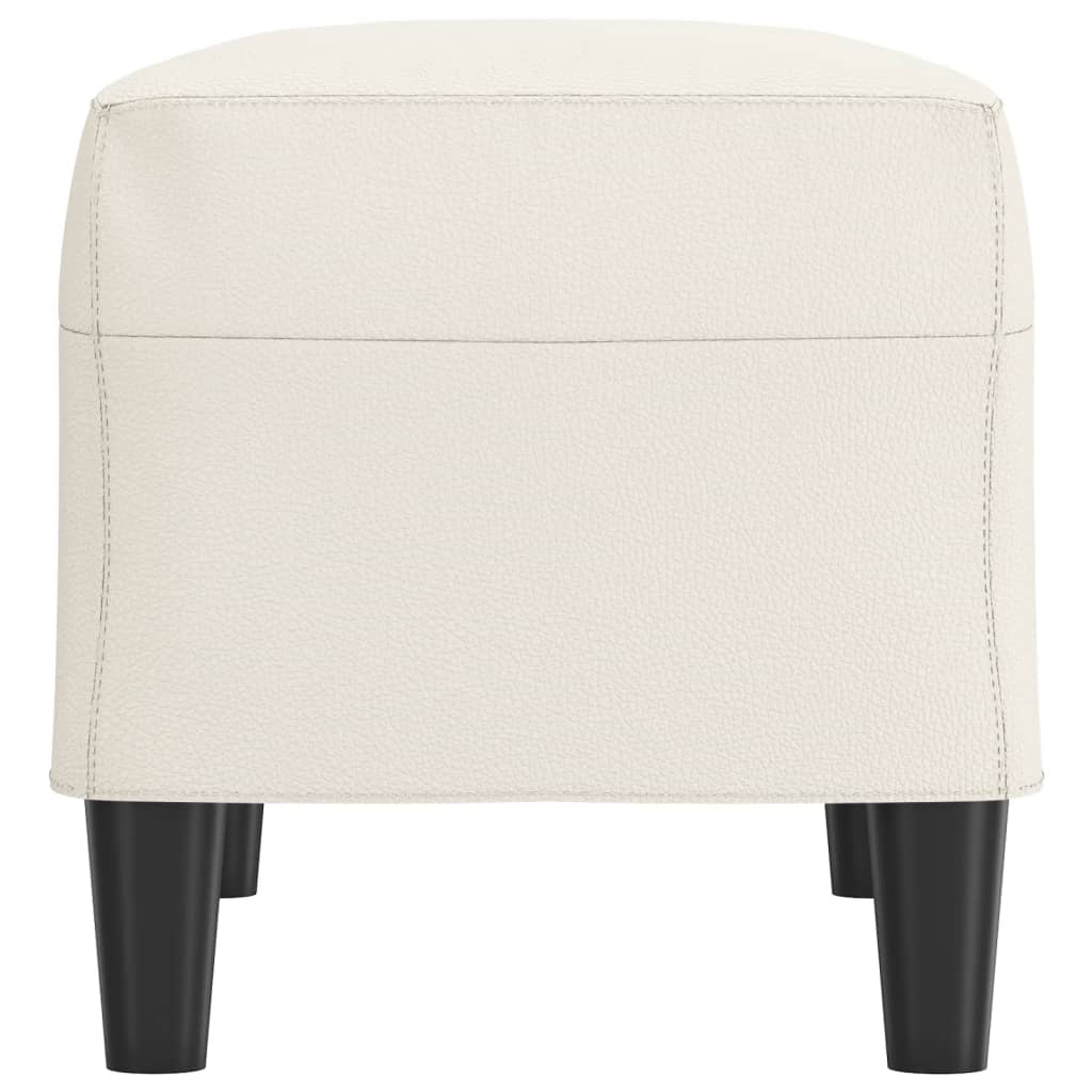Bankje 70x35x41 cm kunstleer crèmekleurig
