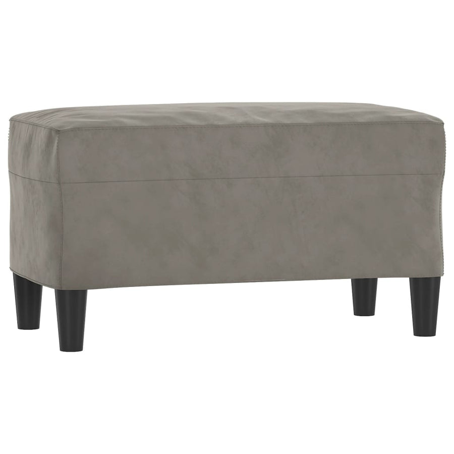 Bankje 70X35X41 Cm Fluweel Lichtgrijs