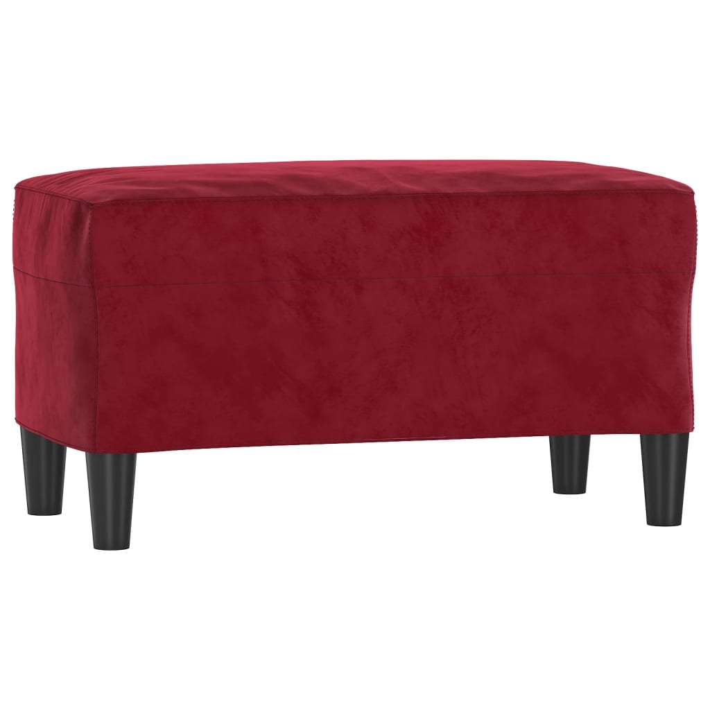 Bankje 70X35X41 Cm Fluweel Wijnrood 70 x 35 x 41 cm