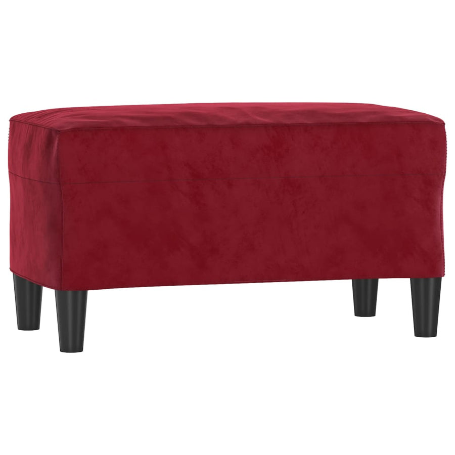 Bankje 70X35X41 Cm Fluweel Wijnrood 70 x 35 x 41 cm
