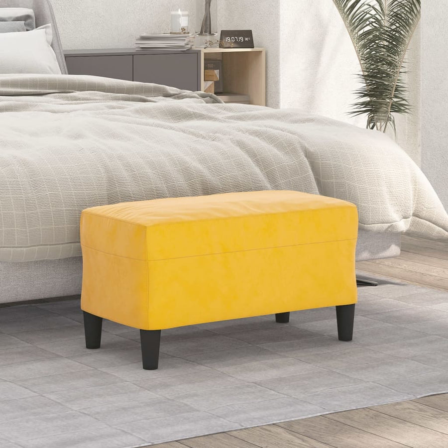 Bankje 70X35X41 Cm Fluweel Geel