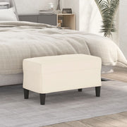 Bankje 70x35x41 cm fluweel crème