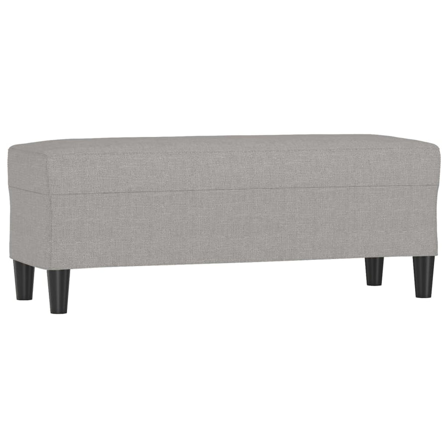 Bankje 100x35x41 cm stof lichtgrijs