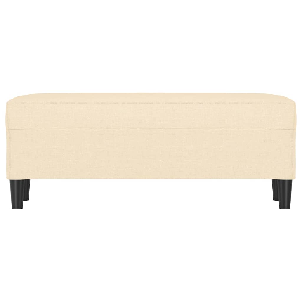 Bankje 100x35x41 cm stof crèmekleurig