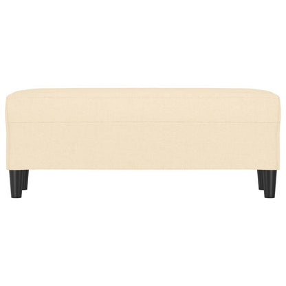 Bankje 100x35x41 cm stof crèmekleurig