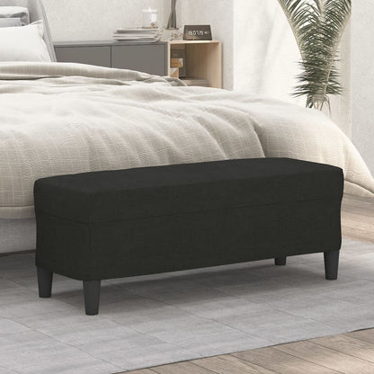 Bankje 100x35x41 cm stof zwart