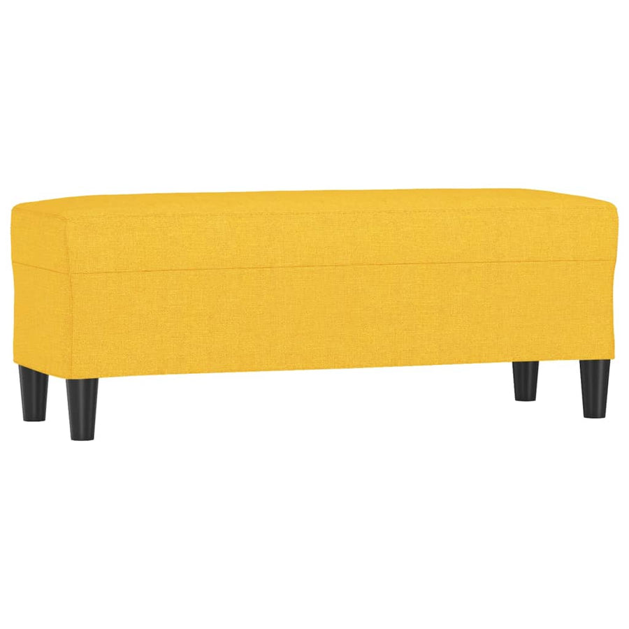 Bankje 100x35x41 cm stof lichtgeel