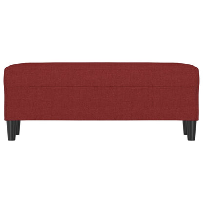 Bankje 100x35x41 cm stof wijnrood