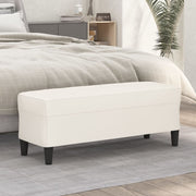 Bankje 100x35x41 cm kunstleer crème