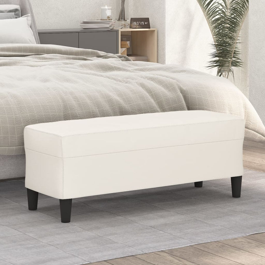 Bankje Kunstleer Kleurig 100 x 35 x 41 cm Crème