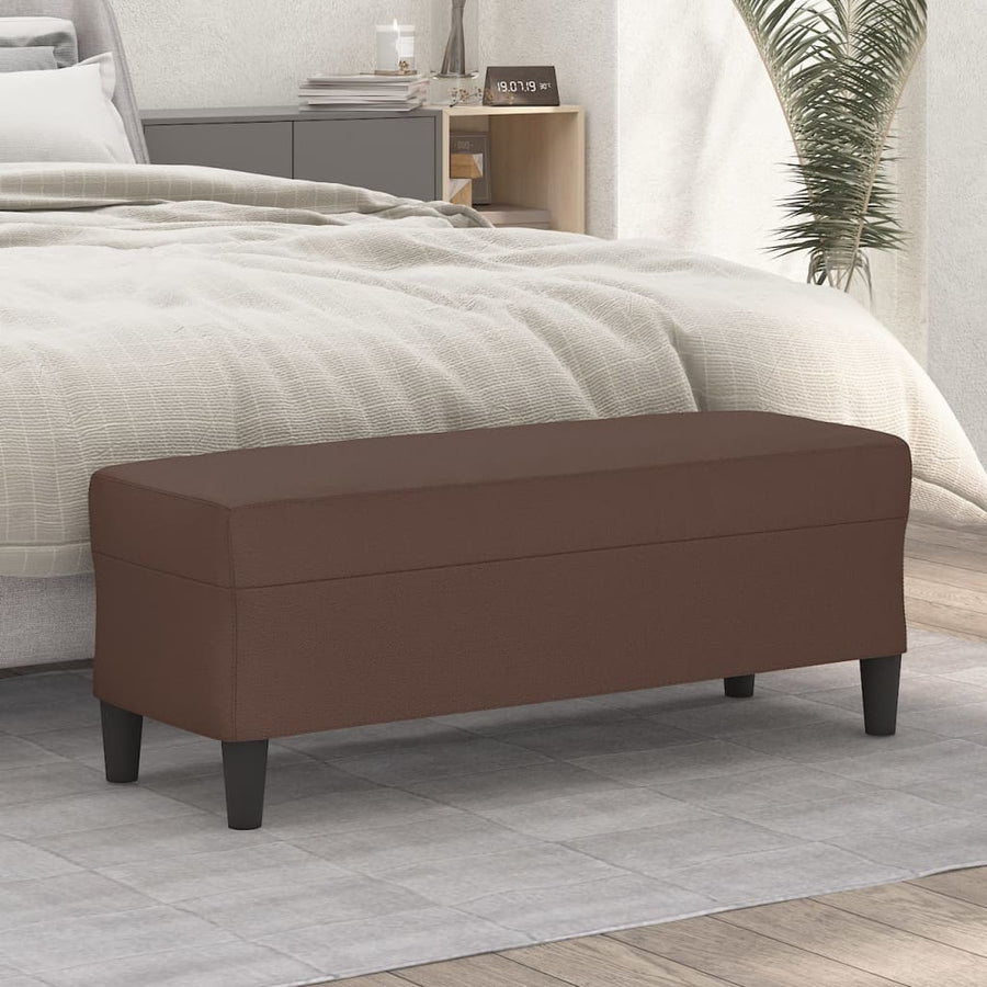 Bankje Kunstleer 100 x 35 x 41 cm Bruin