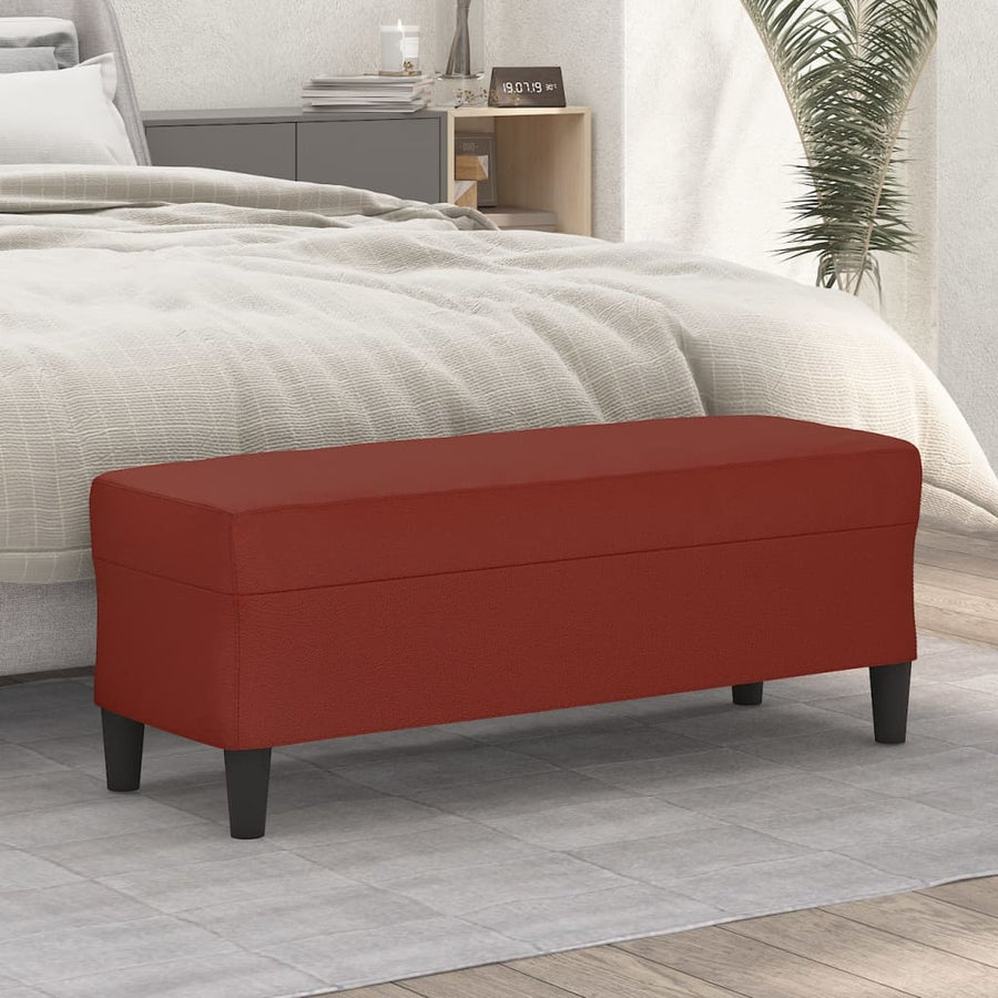 Bankje Kunstleer 100 x 35 x 41 cm Wijnrood