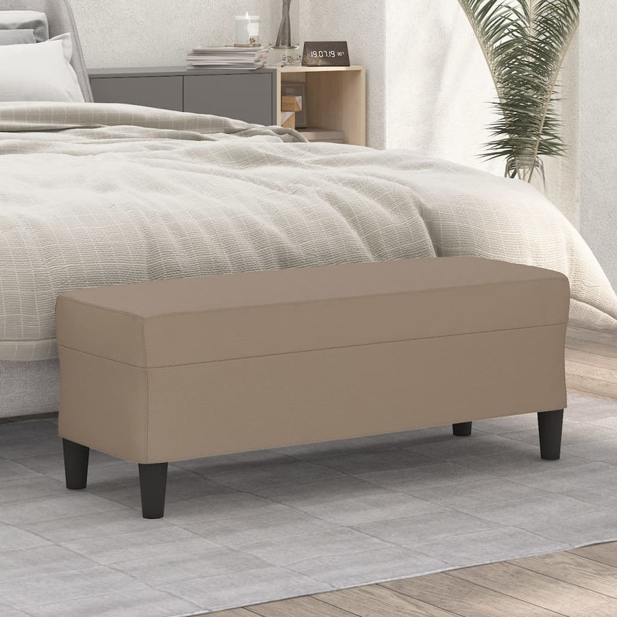 Bankje Kunstleer Kleurig 100 x 35 x 41 cm Cappuccino