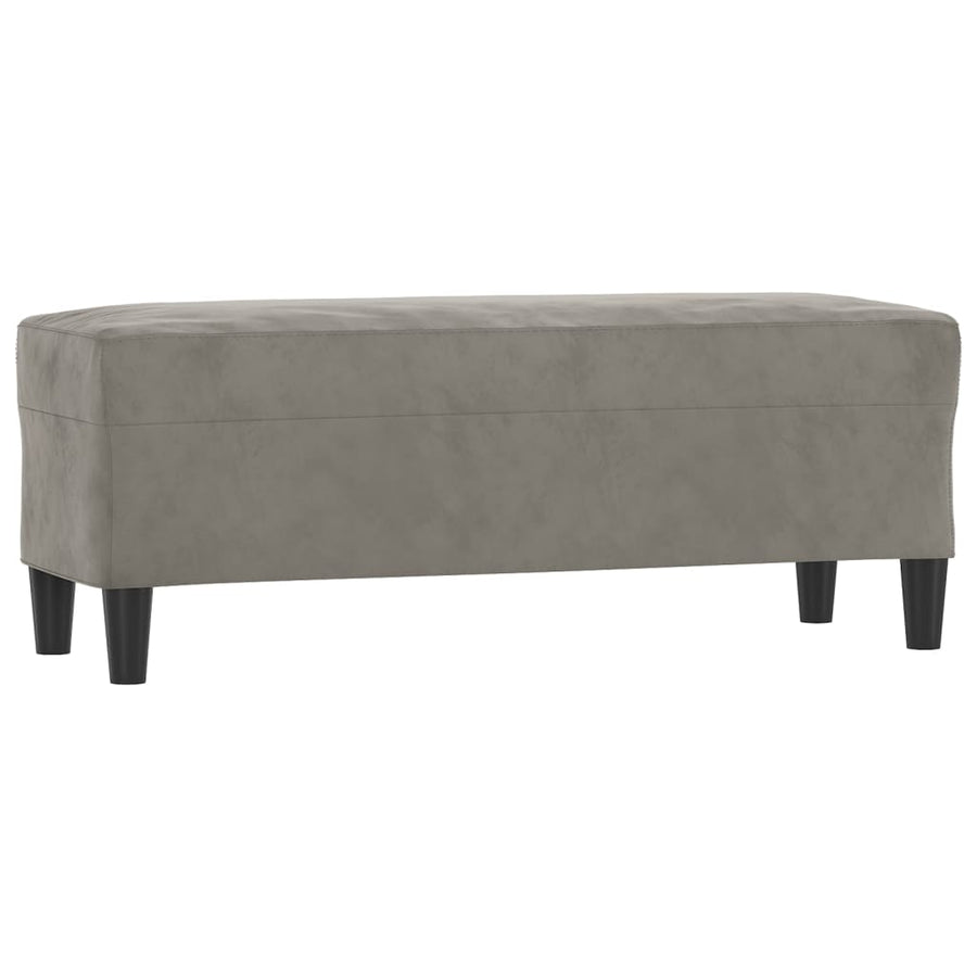 Bankje 100X35X41 Cm Fluweel Lichtgrijs