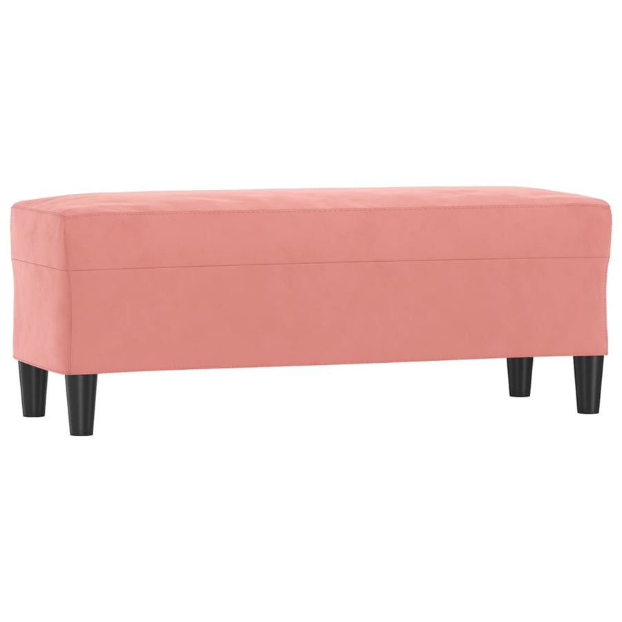 Bankje 100X35X41 Cm Fluweel Roze 100 x 35 x 41 cm
