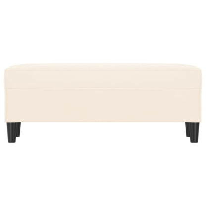 Bankje 100X35X41 Cm Fluweel Crèmekleurig