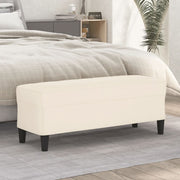 Bankje 100x35x41 cm fluweel crème