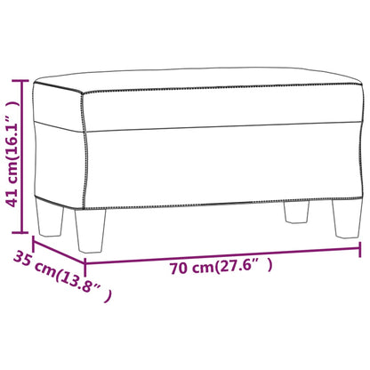 Bankje 70x35x41 cm stof lichtgrijs