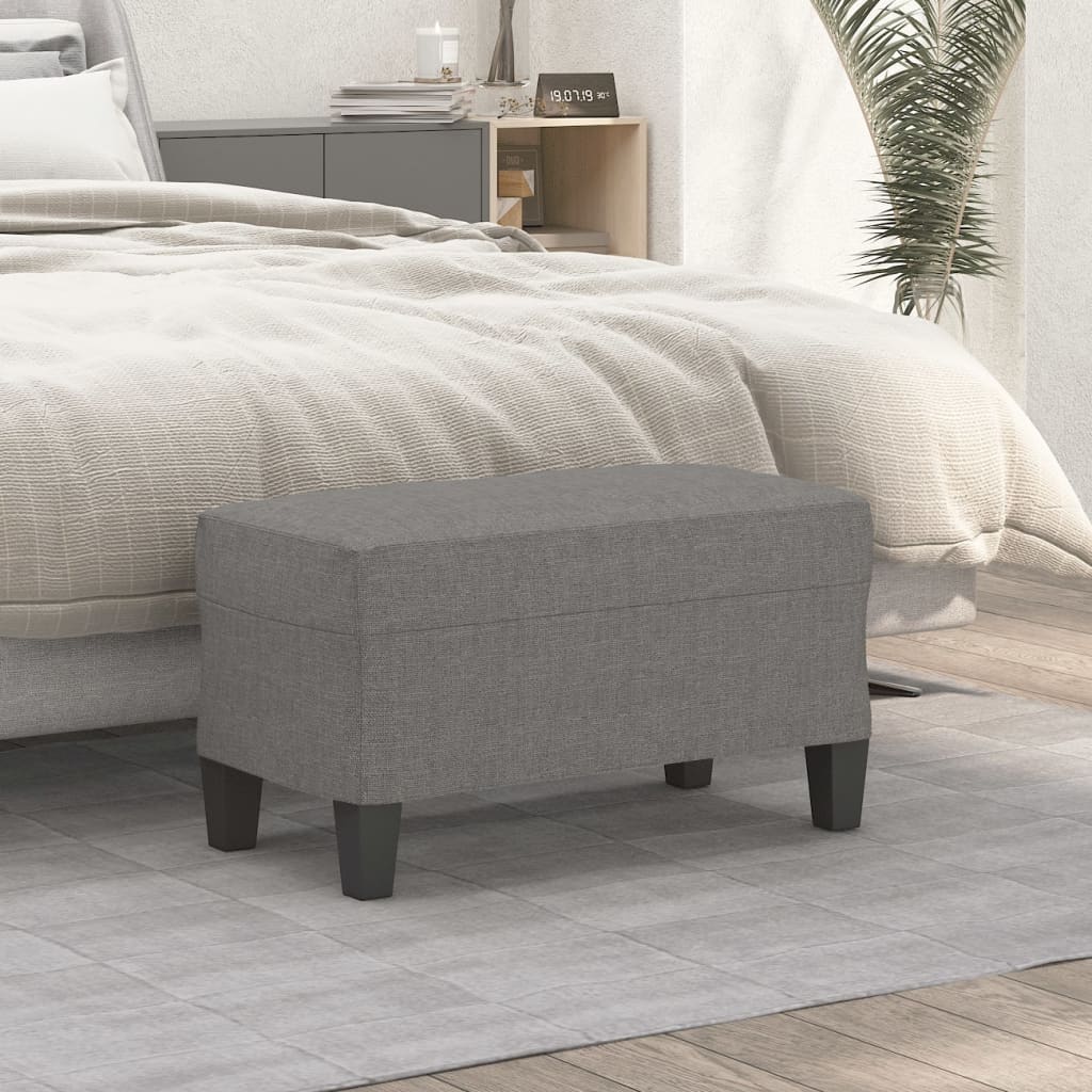 Bankje 70x35x41 cm stof donkergrijs