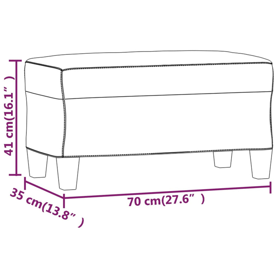 Bankje 70x35x41 cm stof bruin