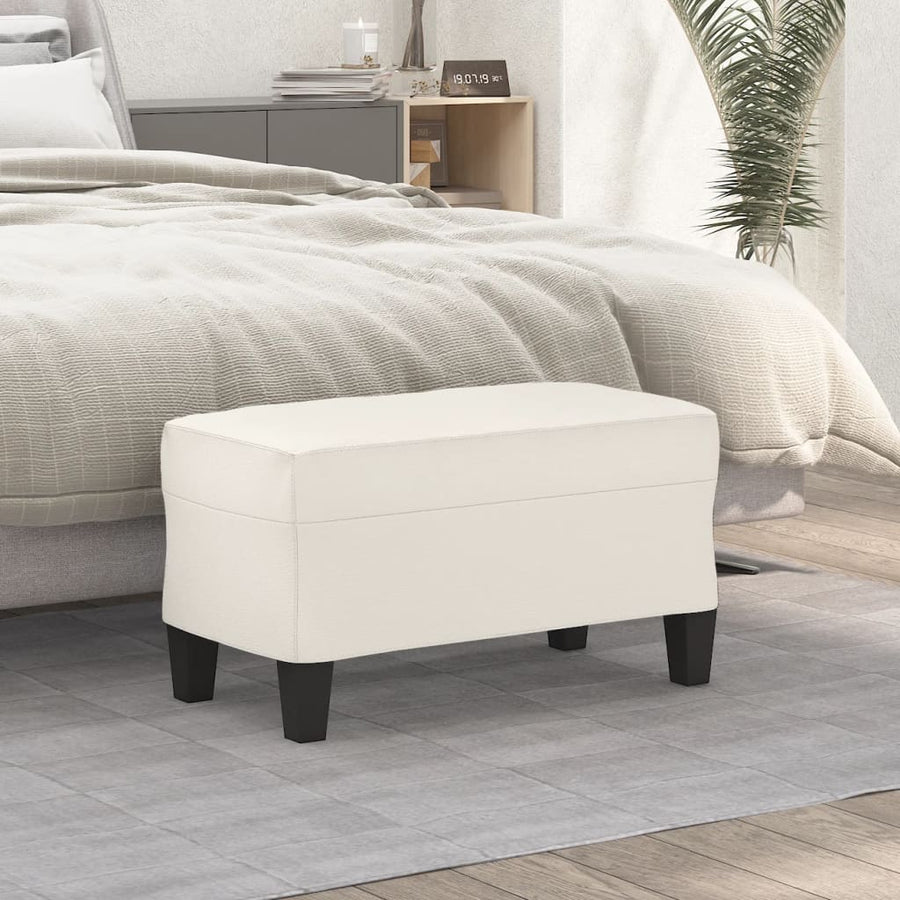 Bankje Kunstleer Kleurig 70 x 35 x 41 cm crème