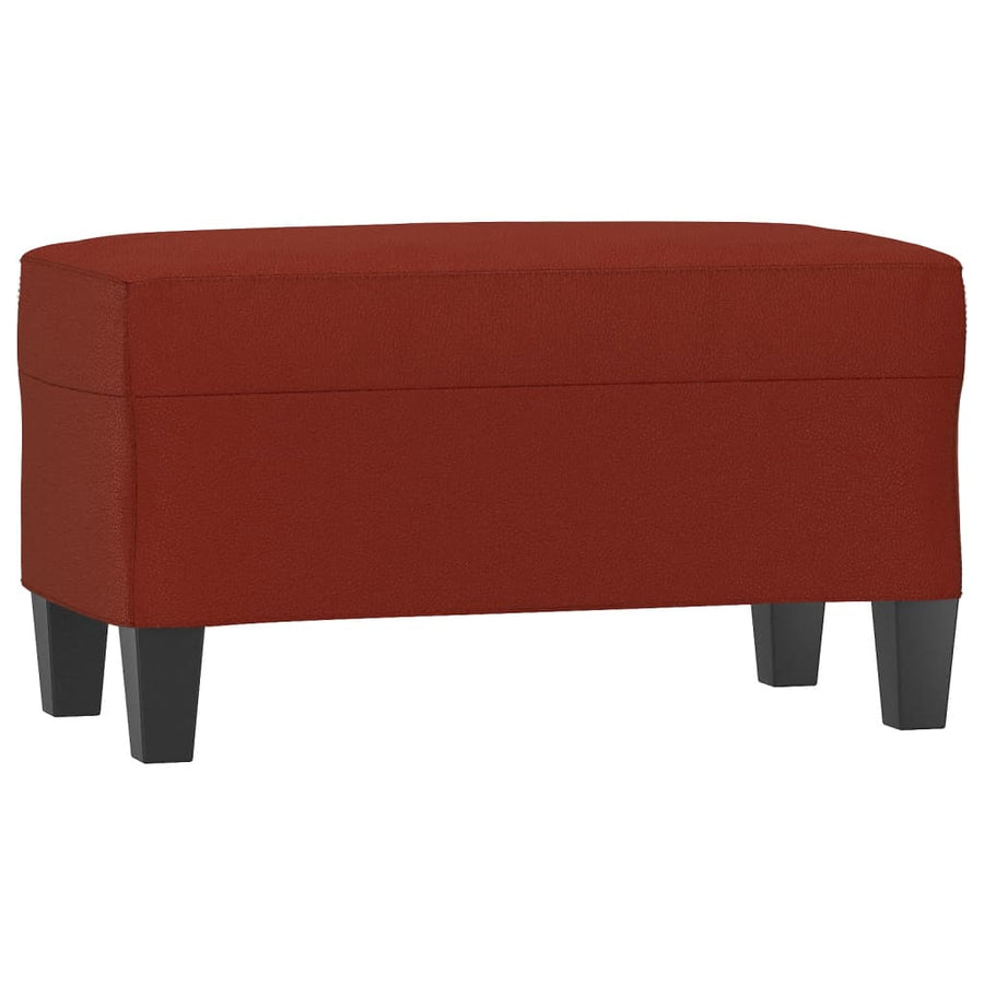 Bankje 70X35X41 Cm Kunstleer Wijnrood