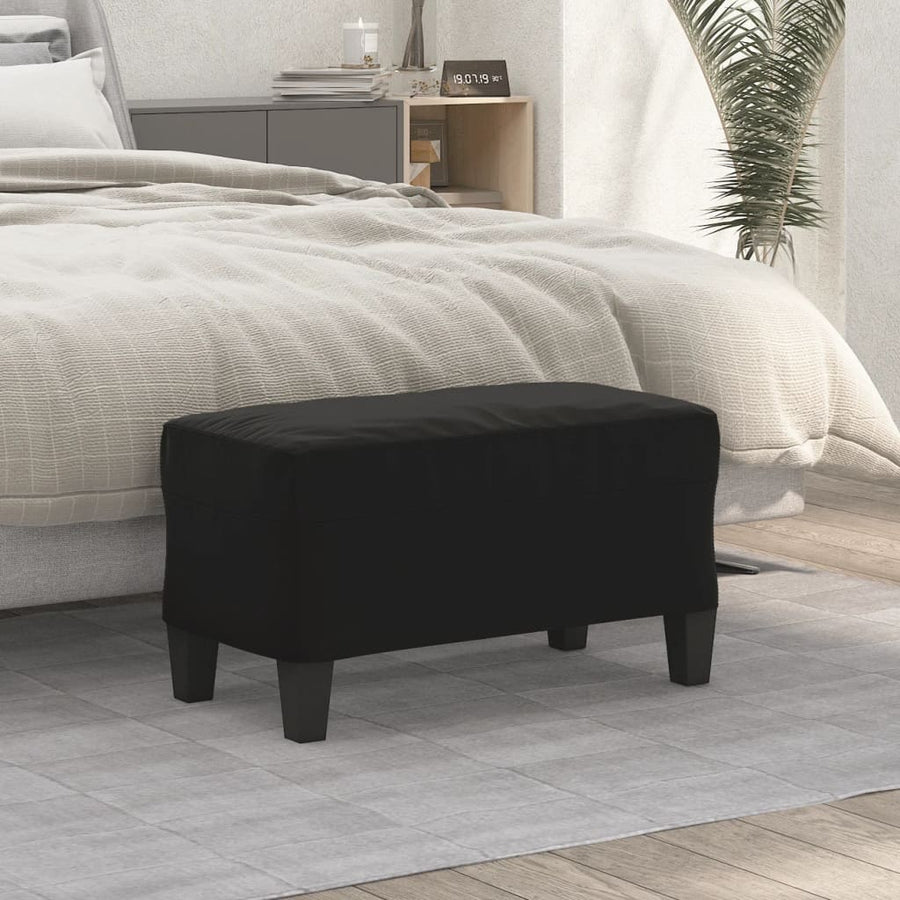 Bankje 70x35x41 cm microvezelstof zwart