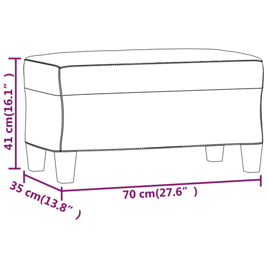 Bankje 70X35X41 Cm Microvezelstof Crème