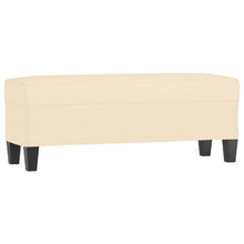Bankje 100x35x41 cm stof crèmekleurig