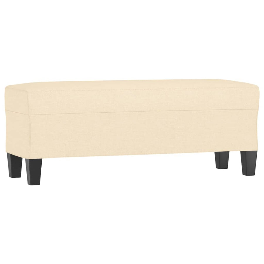 Bankje 100x35x41 cm stof crèmekleurig