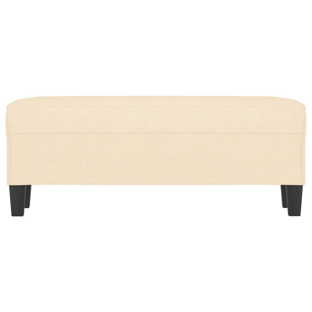 Bankje 100x35x41 cm stof crèmekleurig