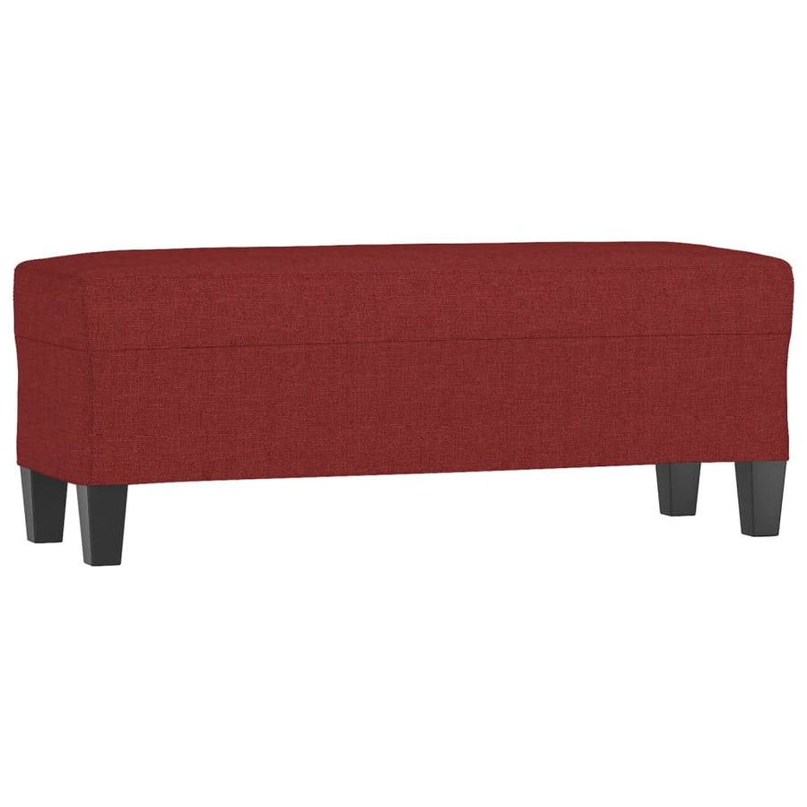 Bankje 100x35x41 cm stof wijnrood