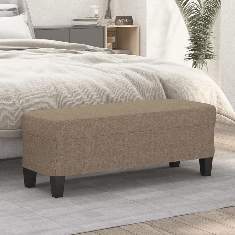 Bankje 100x35x41 cm stof taupe