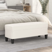 Bankje 100x35x41 cm kunstleer crèmekleurig