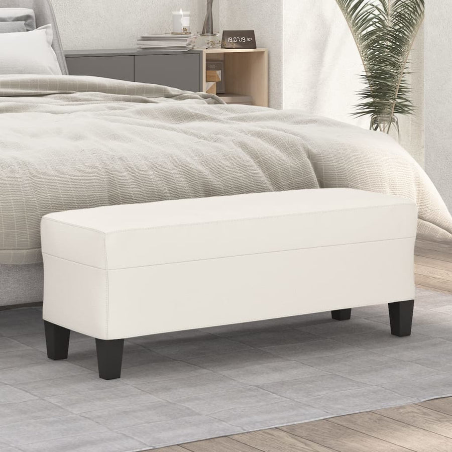Bankje Kunstleer Kleurig 100 x 35 x 41 cm crème
