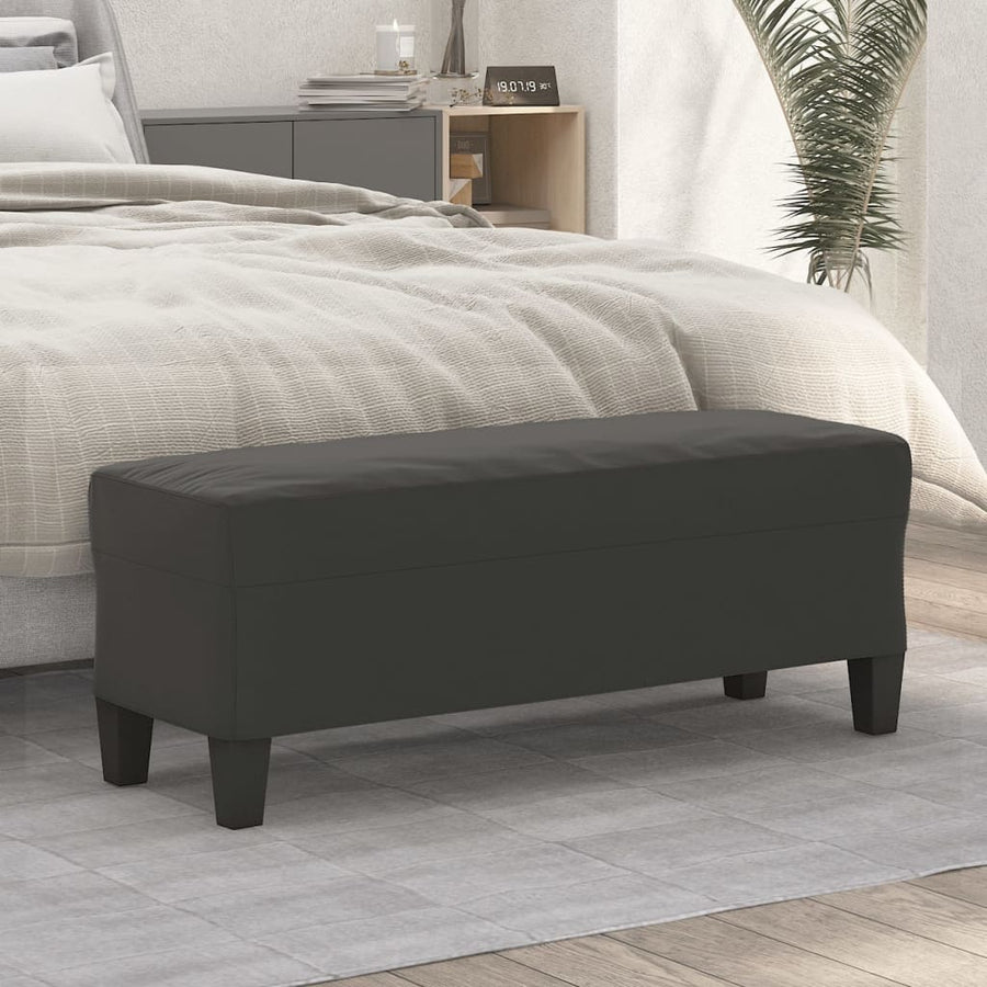 Bankje Microvezelstof 100 x 35 x 41 cm Donkergrijs