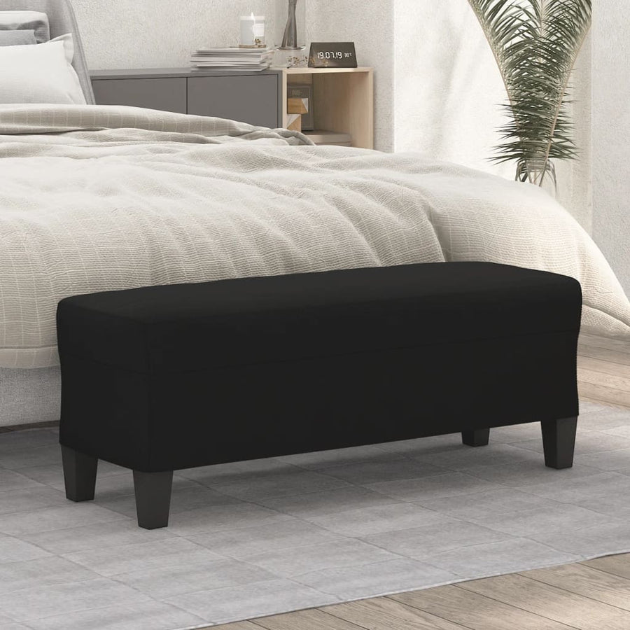 Bankje 100X35X41 Cm Microvezelstof Zwart 100 x 35 x 41 cm