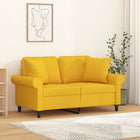Decorative pillows 2 pcs 40x40 cm fabric light yellow
