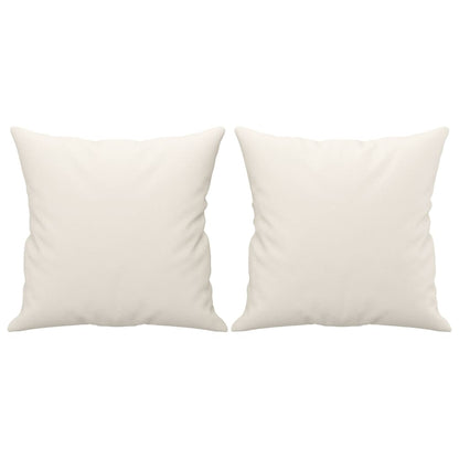 Sierkussens 2 St 40X40 Cm Kunstleer Crèmekleurig