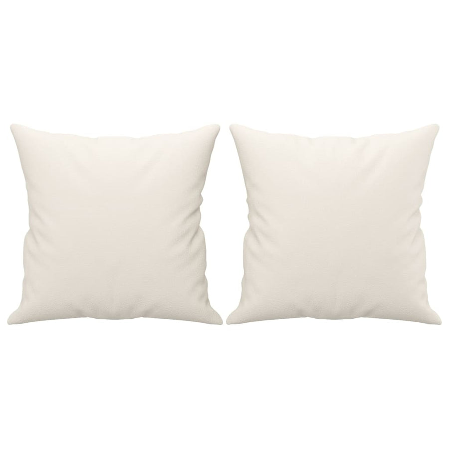 Sierkussens 2 St 40X40 Cm Kunstleer Crèmekleurig