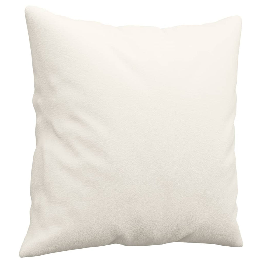 Sierkussens 2 St 40X40 Cm Kunstleer Crèmekleurig