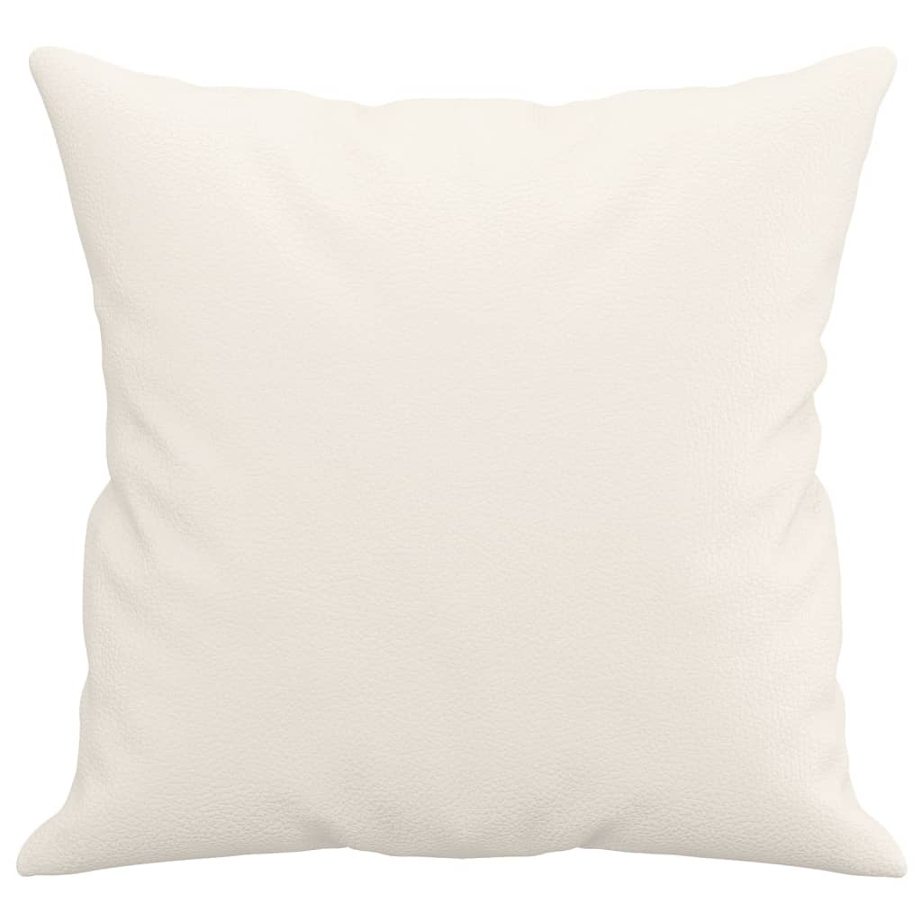 Sierkussens 2 St 40X40 Cm Kunstleer Crèmekleurig